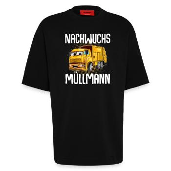 Nachwuchs Müllmann - Heavyweight T-Shirt - made by SPREAD  - SOLID BLACK - Vorne - Fiona (171cm)