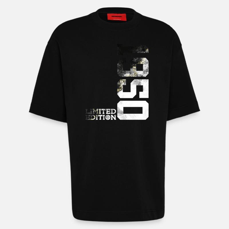 76E ANNIVERSAIRE ÉDITION LIMITÉE 1950 - T-shirt bio épais oversize fabriqué en UE - SOLID BLACK