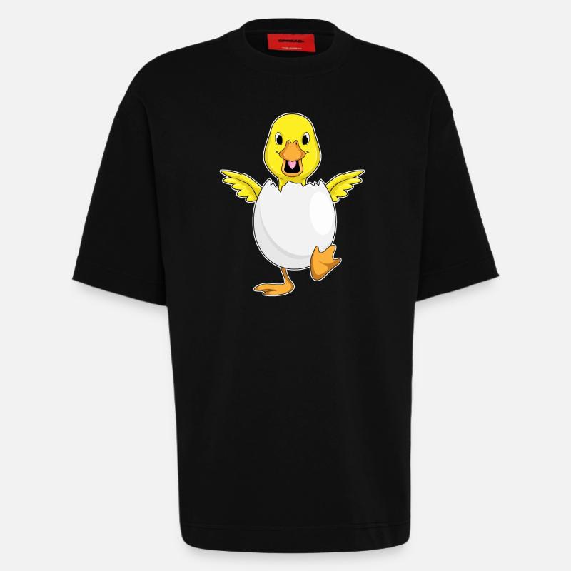 Duck Eggshell - Heavyweight T-Shirt - made by SPREAD - SOLID BLACK