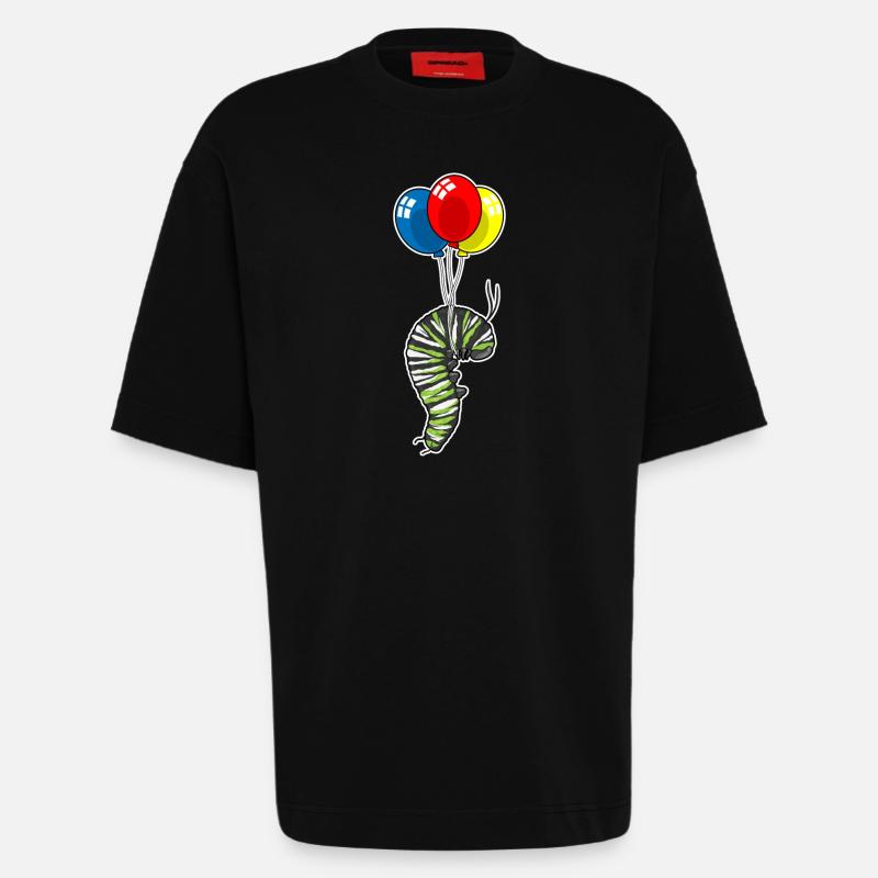 Ballon Caterpillar - T-shirt bio épais oversize fabriqué en UE - SOLID BLACK