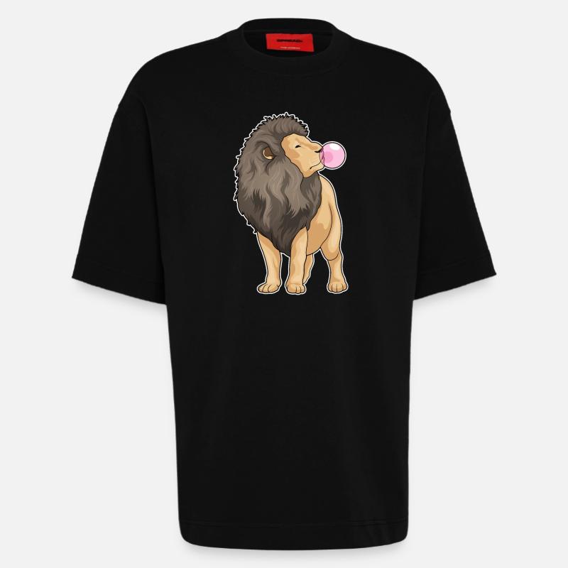 Löwe Kaugummi - Heavyweight T-Shirt - made by SPREAD  - SOLID BLACK
