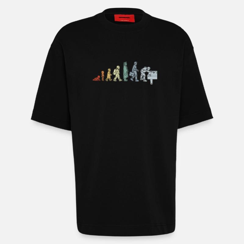 Évolution de la piscine - T-shirt bio épais oversize fabriqué en UE - SOLID BLACK