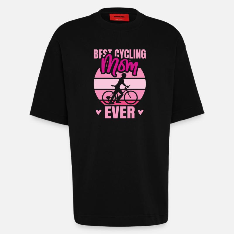 Radfahrer Mutter - Heavyweight T-Shirt - made by SPREAD  - SOLID BLACK