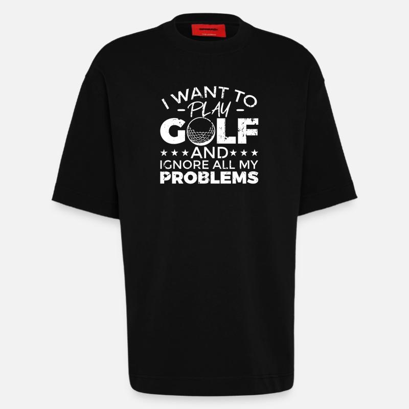 Cooler Golf Spruch - Heavyweight T-Shirt - made by SPREAD  - SOLID BLACK