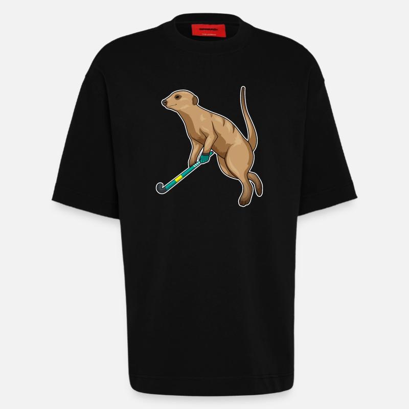Erdmännchen Feldhockey Feldhockeyschläger - Heavyweight T-Shirt - made by SPREAD - SOLID BLACK