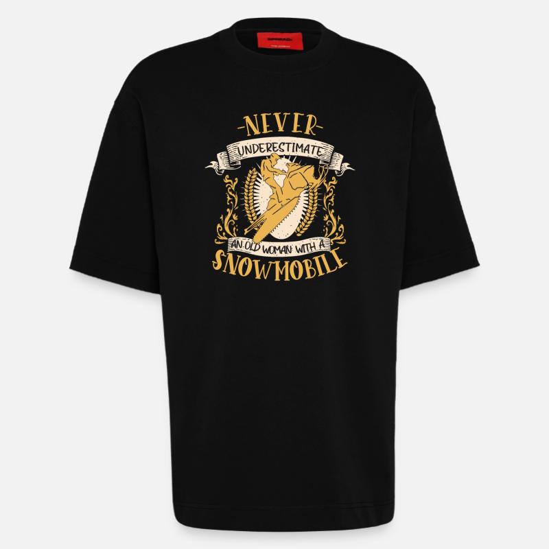 Snowmobile Snowmobile Fun Gift - Heavyweight T-Shirt - made by SPREAD  - SOLID BLACK