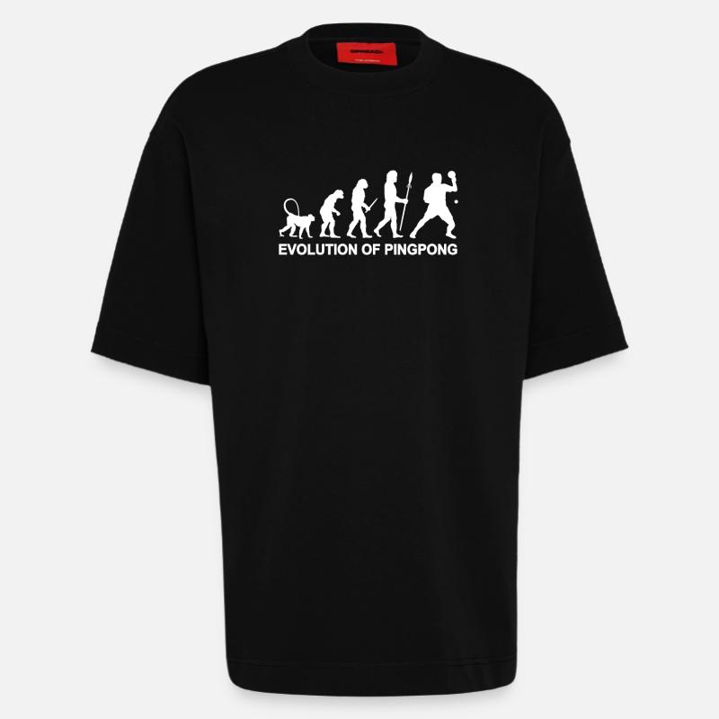 Évolution du ping-pong - T-shirt bio épais oversize fabriqué en UE - SOLID BLACK