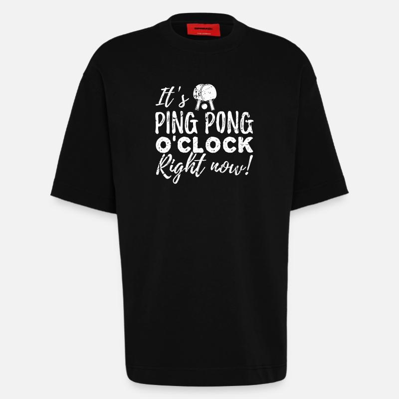 C’est Ping Pong O’Clock - T-shirt bio épais oversize fabriqué en UE - SOLID BLACK