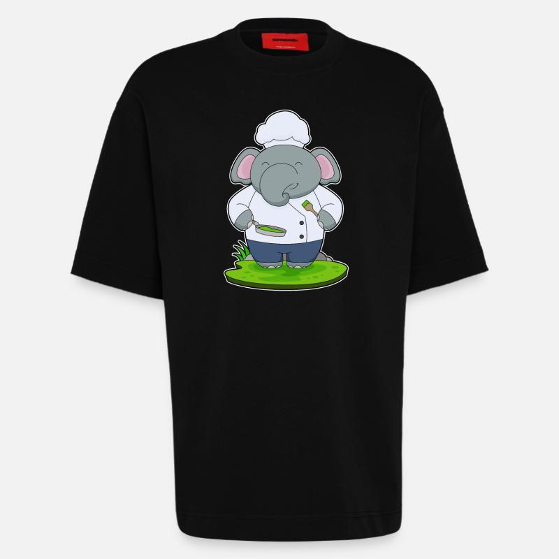 Poêle à éléphant - T-shirt bio épais oversize fabriqué en UE - SOLID BLACK