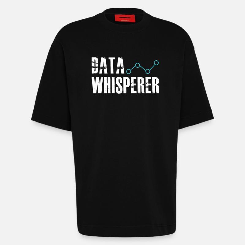 Data Whisperer Science Analyst Ingénieur logiciel - T-shirt bio épais oversize fabriqué en UE - SOLID BLACK