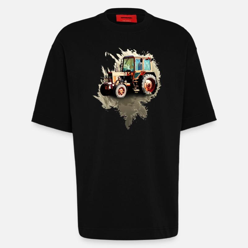 Belarus MTZ 82 Traktor - Heavyweight T-Shirt - made by SPREAD  - SOLID BLACK