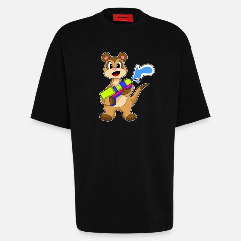 Pistolet à eau suricate - T-shirt bio épais oversize fabriqué en UE - SOLID BLACK