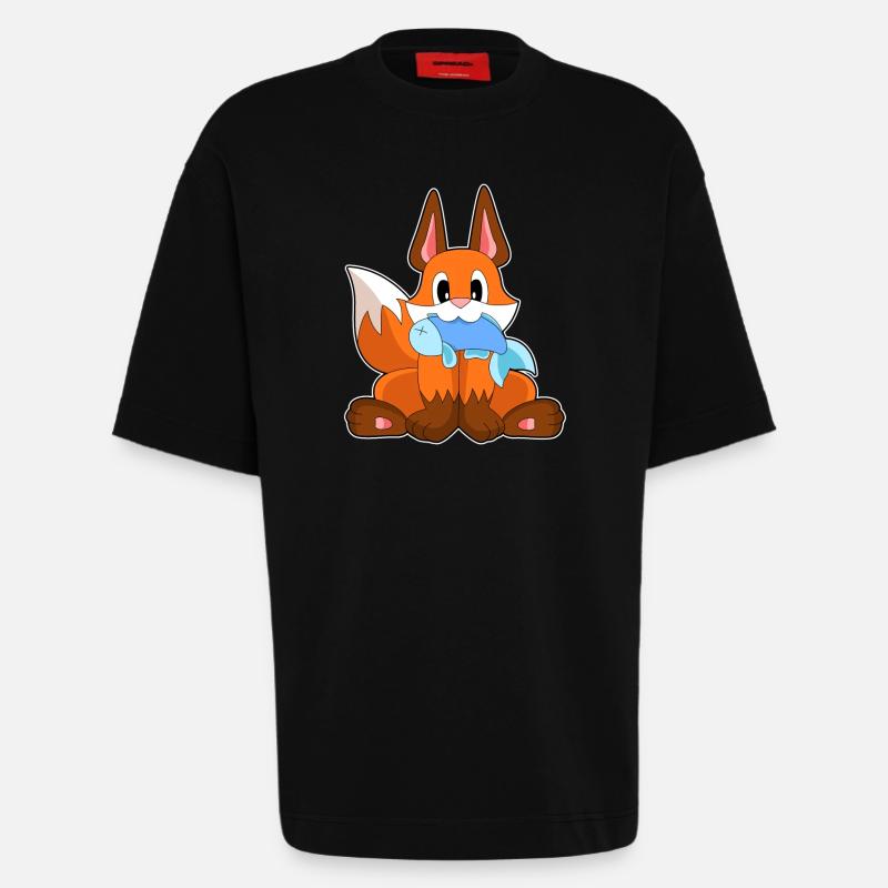 Poisson-renard - T-shirt bio épais oversize fabriqué en UE - SOLID BLACK