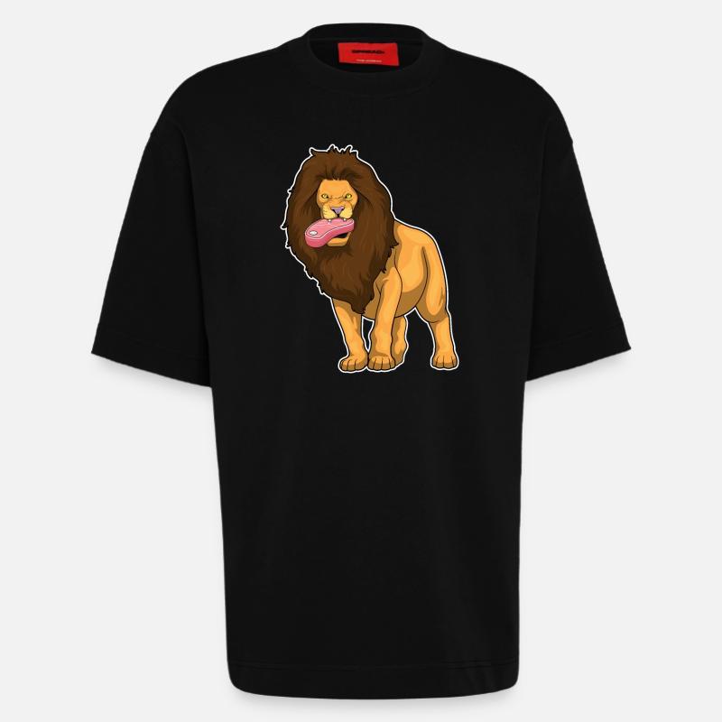 Löwe Fleisch - Heavyweight T-Shirt - made by SPREAD  - SOLID BLACK