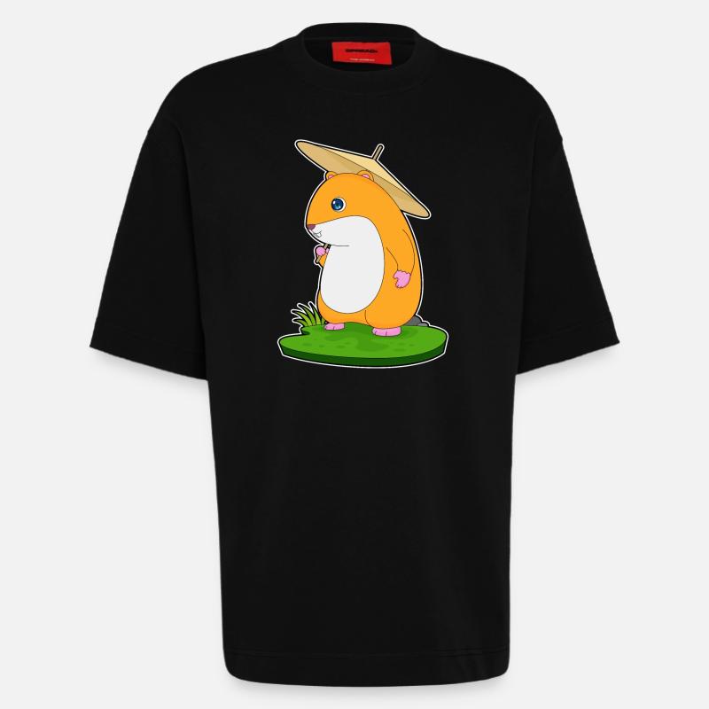 Hamster Regen Regenschirm - Heavyweight T-Shirt - made by SPREAD  - SOLID BLACK