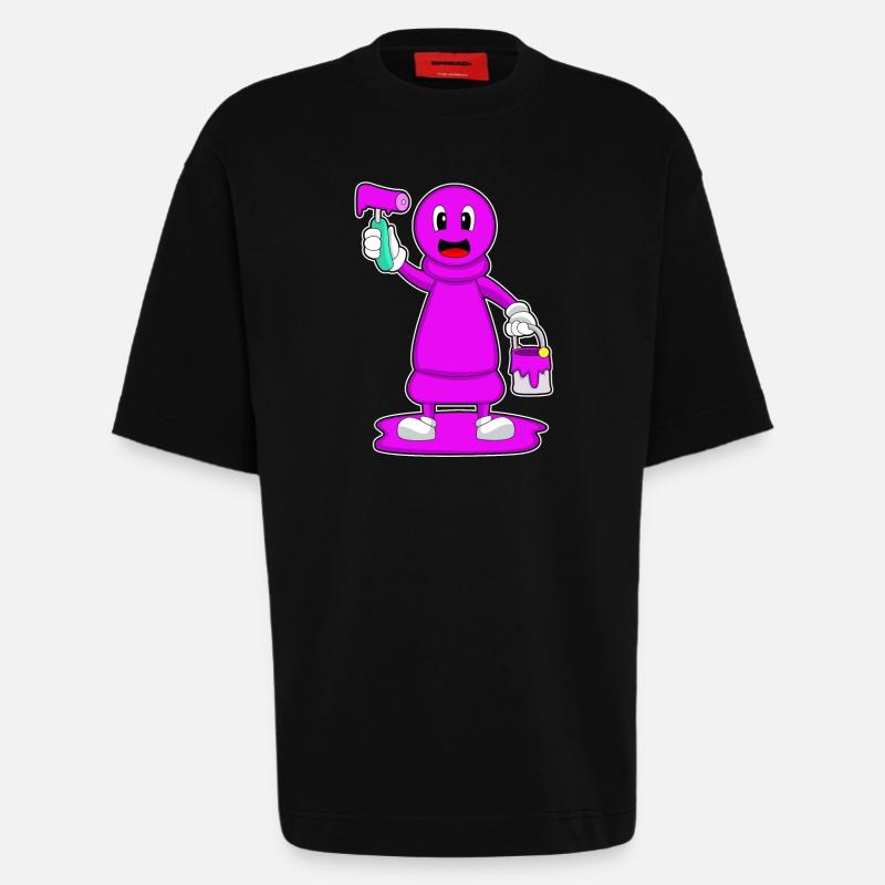 Schachfigur Bauer Schach Maler - Heavyweight T-Shirt - made by SPREAD  - SOLID BLACK