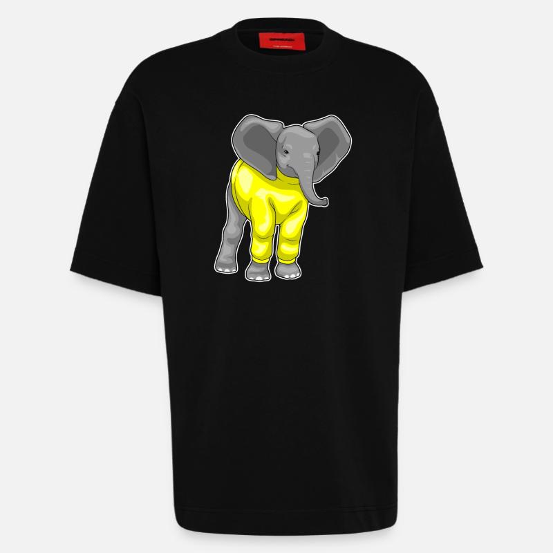 Elefant Winter Pullover - Heavyweight T-Shirt - made by SPREAD - SOLID BLACK
