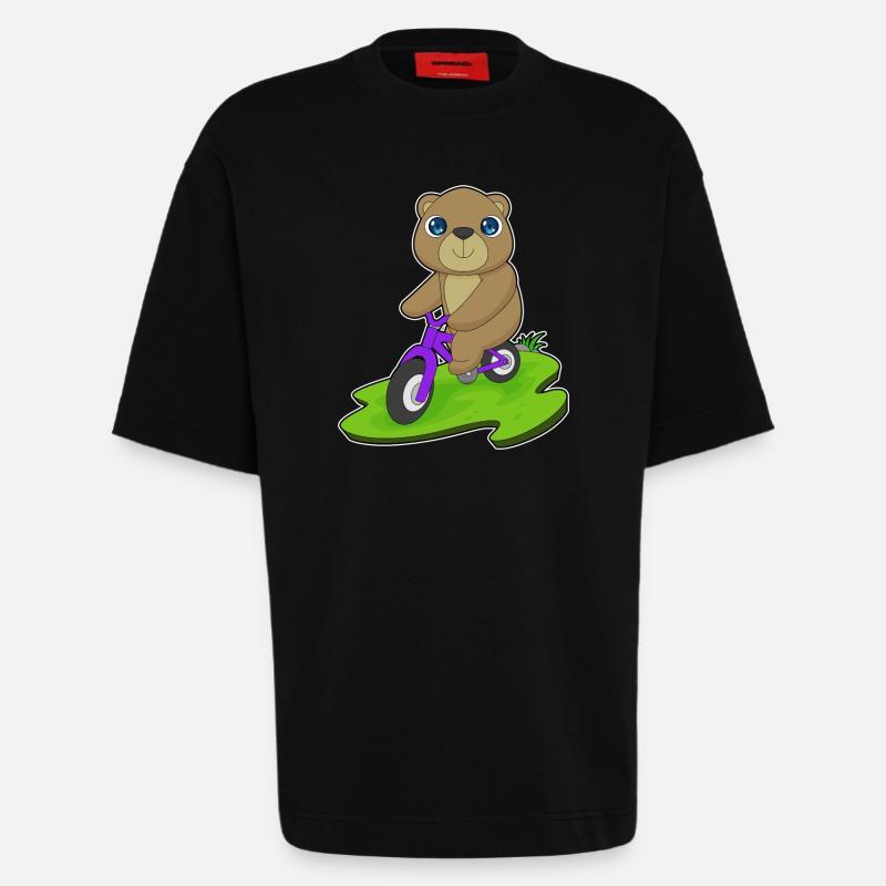 Vélo d’ours - T-shirt bio épais oversize fabriqué en UE - SOLID BLACK