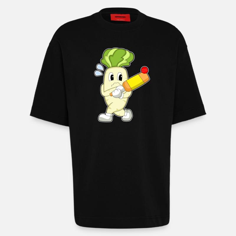 Radieschen Cricket Cricketschläger - Heavyweight T-Shirt - made by SPREAD - SOLID BLACK
