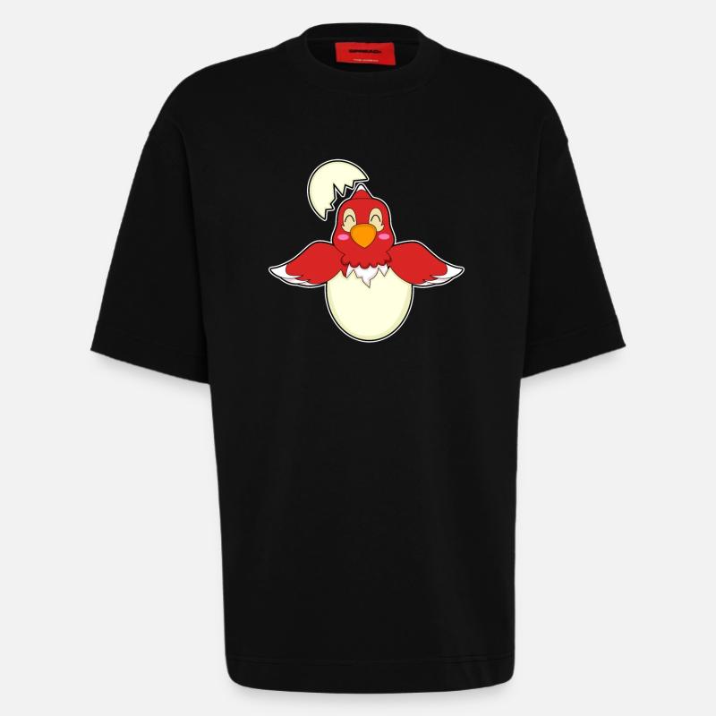 Papagei Ei - Heavyweight T-Shirt - made by SPREAD  - SOLID BLACK