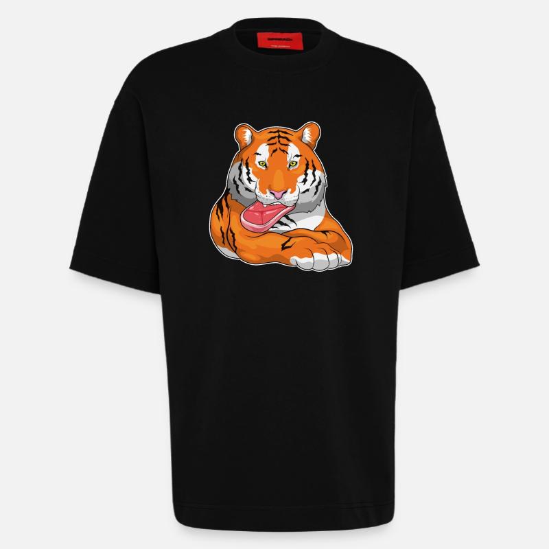 Tiger Fleisch - Heavyweight T-Shirt - made by SPREAD  - SOLID BLACK