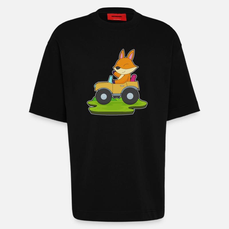 Fuchs Auto - T-shirt bio épais oversize fabriqué en UE - SOLID BLACK
