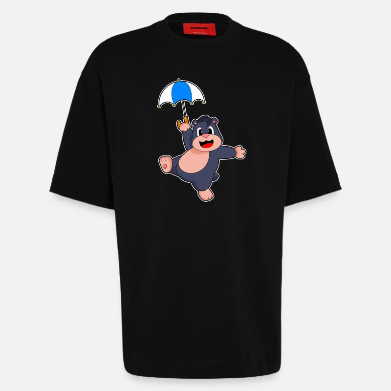 Maulwurf Regenschirm - Heavyweight T-Shirt - made by SPREAD  - SOLID BLACK