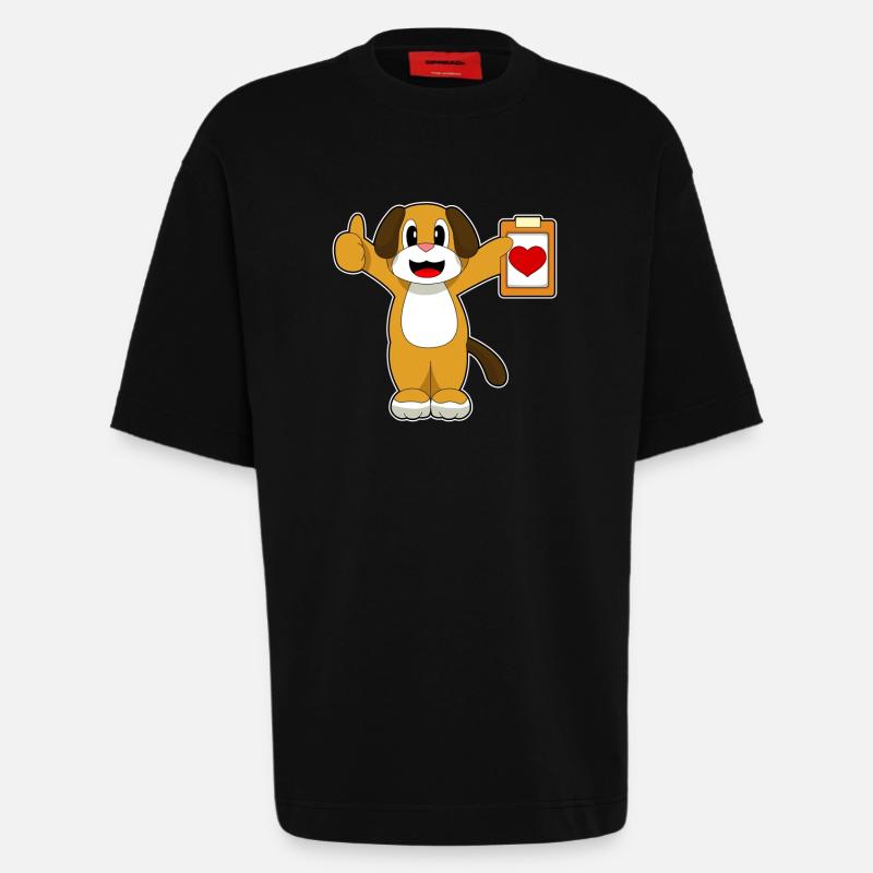 Note du médecin canin - T-shirt bio épais oversize fabriqué en UE - SOLID BLACK