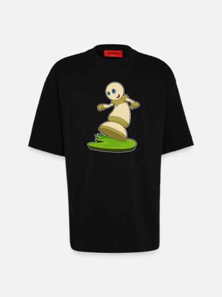 Pièces d’échecs pion échecs - T-shirt bio épais oversize fabriqué en UE - SOLID BLACK