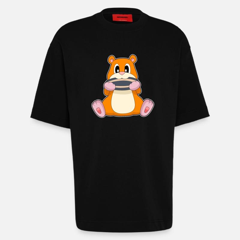 Graines de hamster - T-shirt bio épais oversize fabriqué en UE - SOLID BLACK