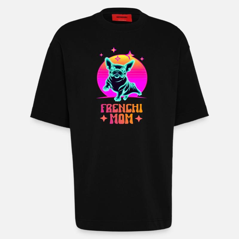 Frenchie Mom - Heavyweight T-Shirt - made by SPREAD  - SOLID BLACK