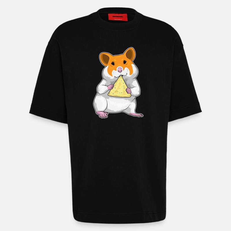 Croustilles de hamster - T-shirt bio épais oversize fabriqué en UE - SOLID BLACK