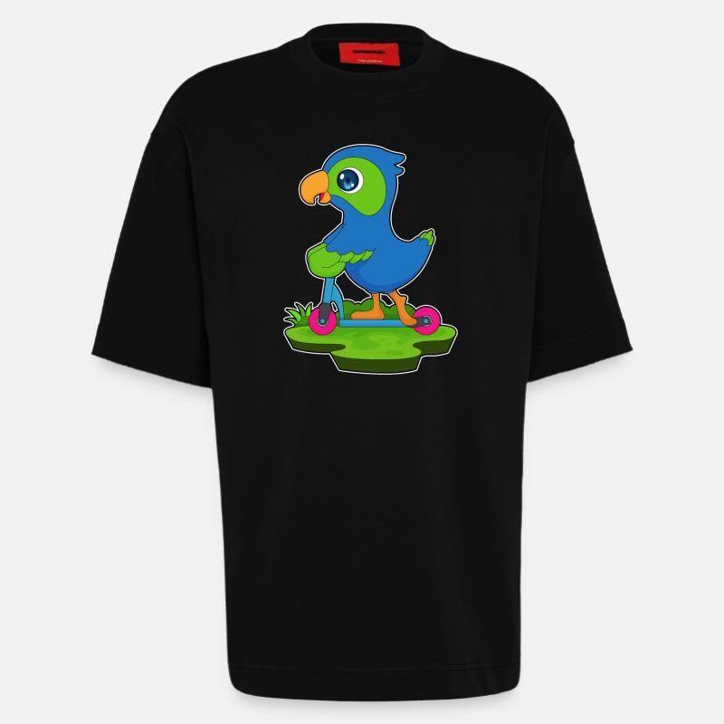 Papagei Roller - Heavyweight T-Shirt - made by SPREAD - SOLID BLACK