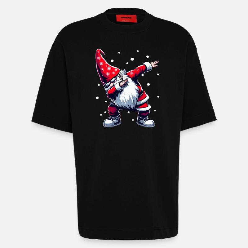 Dabbing Weihnachtsmann Dab Nikolaus - Heavyweight T-Shirt - made by SPREAD  - SOLID BLACK