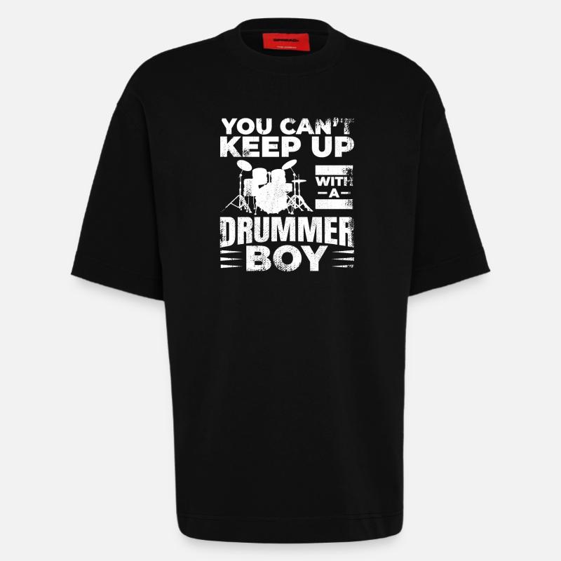 Drummer Junge - Heavyweight T-Shirt - made by SPREAD  - SOLID BLACK