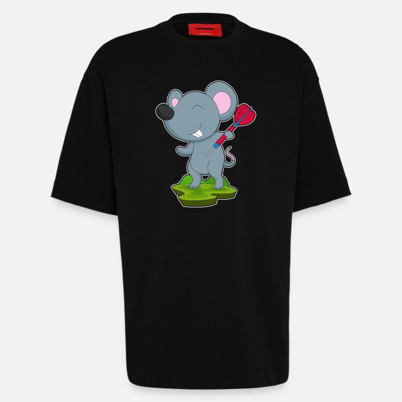Fléchette de souris - T-shirt bio épais oversize fabriqué en UE - SOLID BLACK