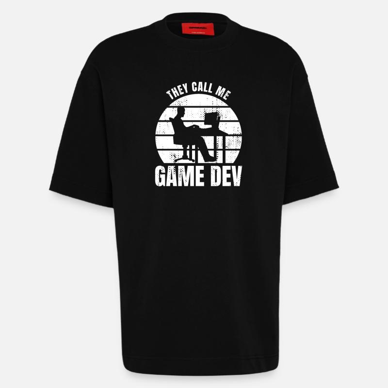 They Call Me Game Dev - Heavyweight T-Shirt - made by SPREAD - SOLID BLACK