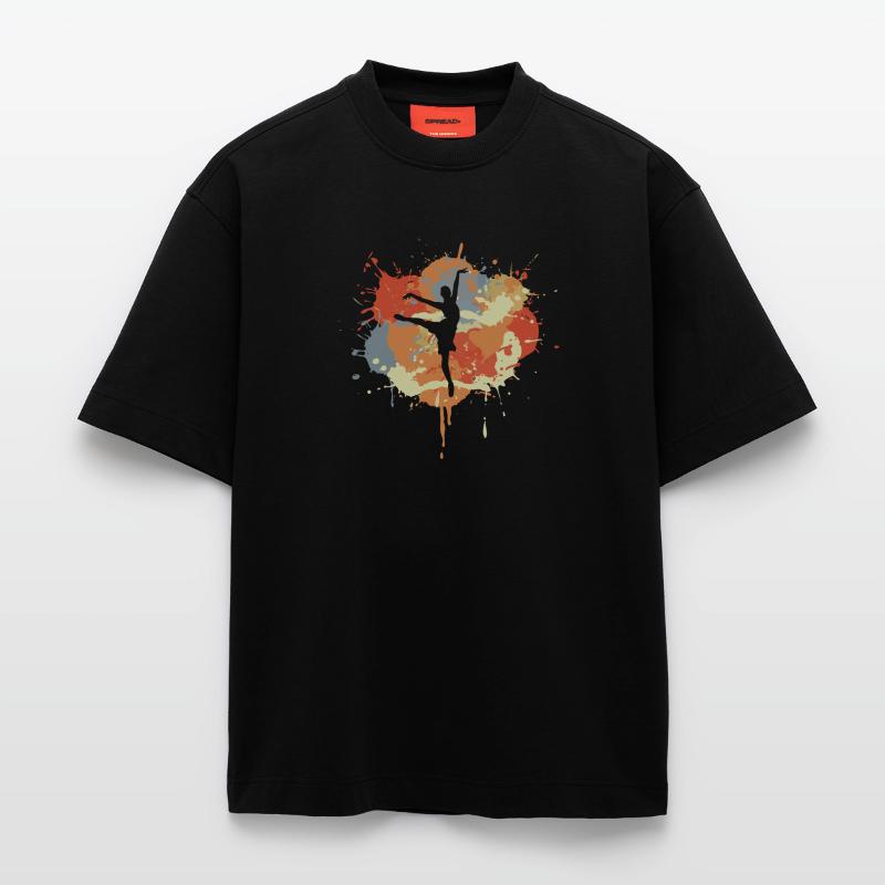 Dessin de danseuse de ballet T-shirt bio épais oversize fabriqué en UE