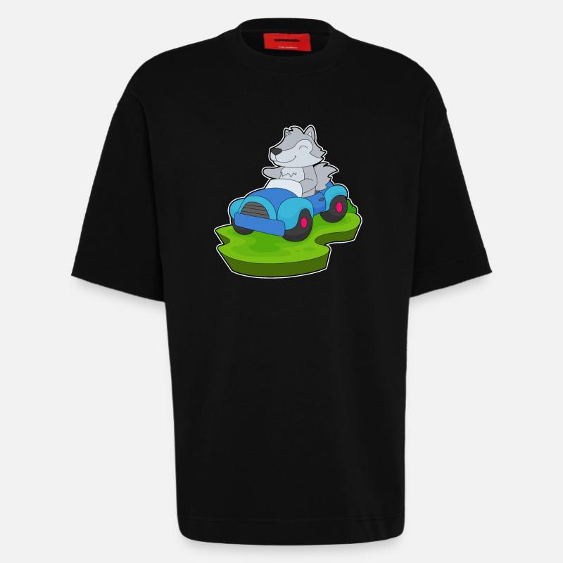 Wolf Auto - Heavyweight T-Shirt - made by SPREAD  - SOLID BLACK