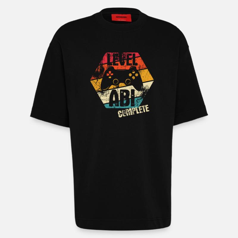 ABI - Level complete - Controller - Gamer - Heavyweight T-Shirt - made by SPREAD  - SOLID BLACK