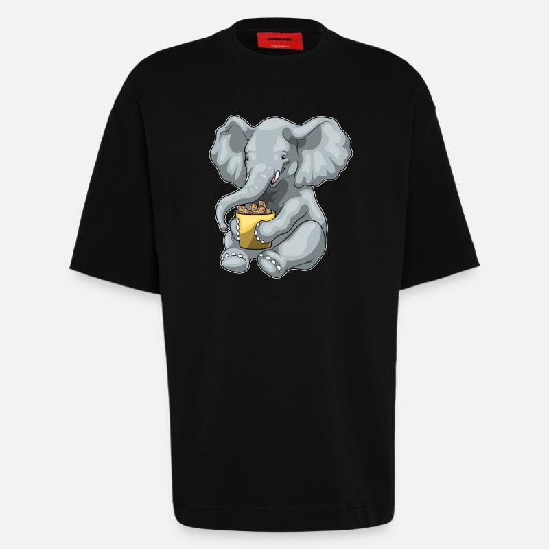 Elephant Peanuts - Heavyweight T-Shirt - made by SPREAD  - SOLID BLACK