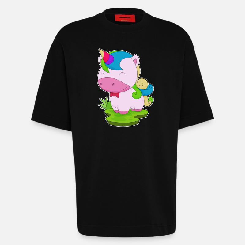 Einhorn Fliege - Heavyweight T-Shirt - made by SPREAD  - SOLID BLACK