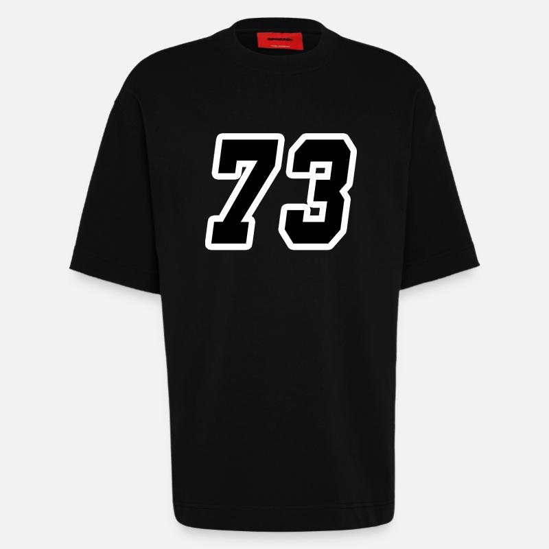 Nummer dreiundsiebzig 73 - Heavyweight T-Shirt - made by SPREAD  - SOLID BLACK