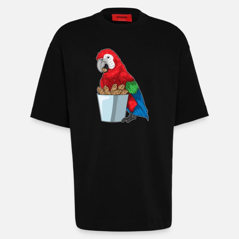 Papagei Erdnüsse - Heavyweight T-Shirt - made by SPREAD  - SOLID BLACK