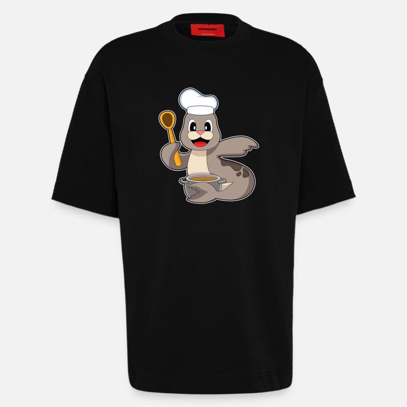Marmite de phoque - T-shirt bio épais oversize fabriqué en UE - SOLID BLACK