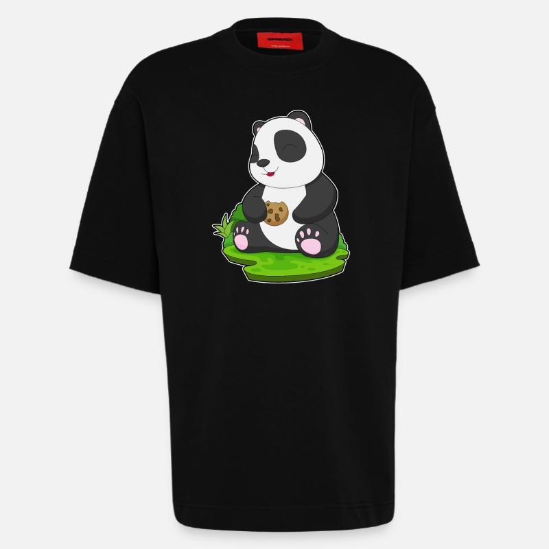 Panda Cookie - Heavyweight T-Shirt - made by SPREAD  - SOLID BLACK