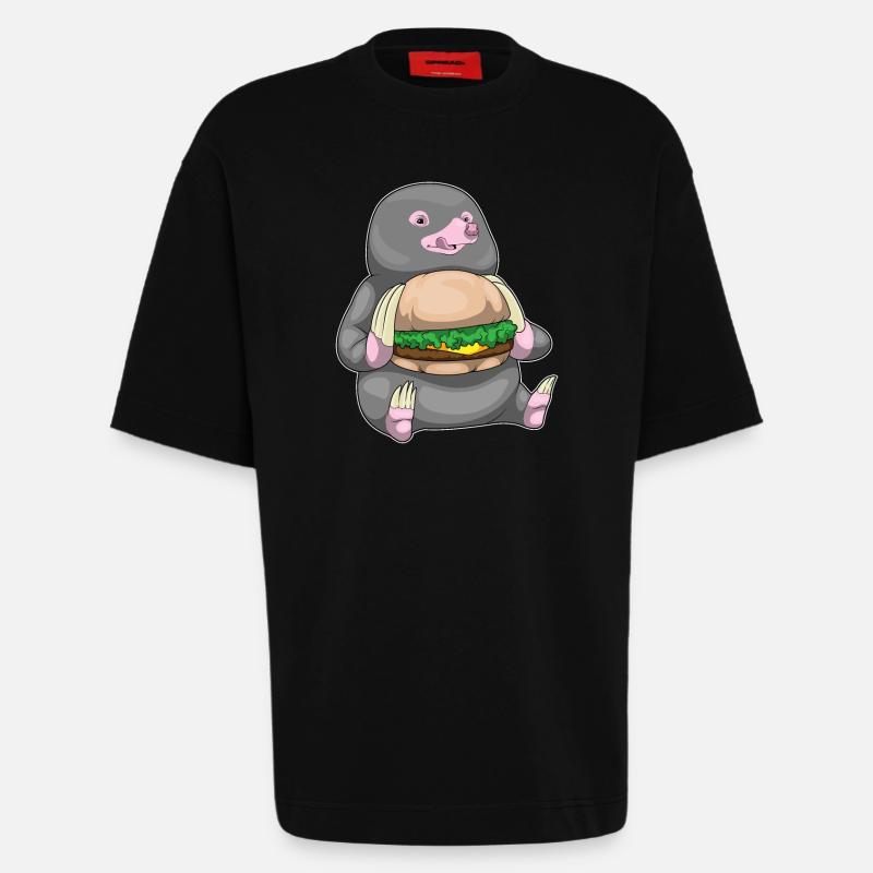 Mole Cheeseburger - Heavyweight T-Shirt - made by SPREAD - SOLID BLACK
