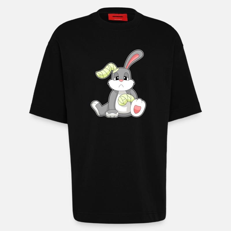 Rabbit Bandage - Heavyweight T-Shirt - made by SPREAD - SOLID BLACK