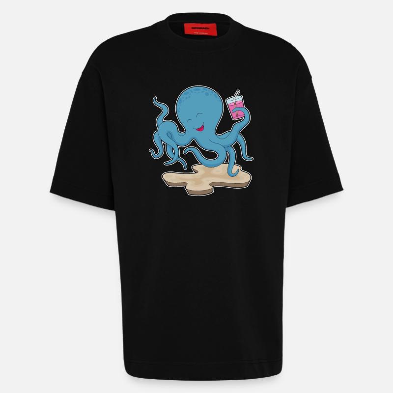 Krake Saft - Heavyweight T-Shirt - made by SPREAD  - SOLID BLACK