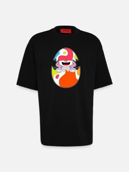 Bunny Easter Easter Egg - Heavyweight T-Shirt - made by SPREAD  - SOLID BLACK